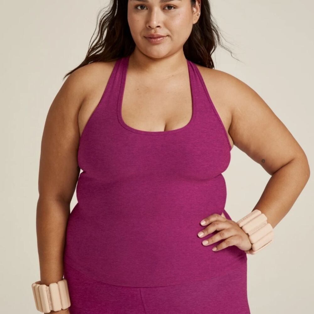 Beyond Yoga Magenta Space Dye Cut Out Athletic Tank Top Size Small